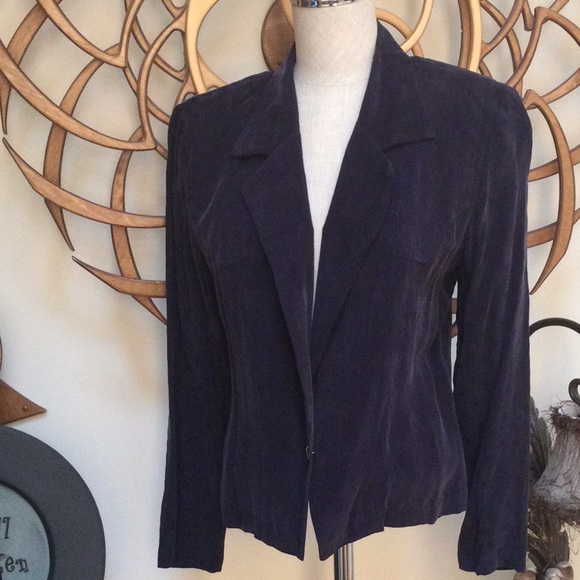 Vintage Wild Rose Long Dress snd Matching Jacket Sz 8  Indigo Blue - Picture 2 of 5